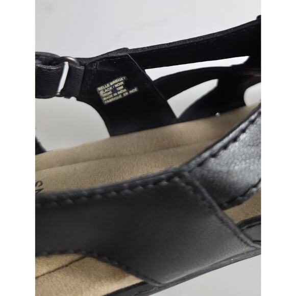 Earth Origins Belle Bridget Shoes Leather Sandals Size 10M Black - Picture 10 of 10